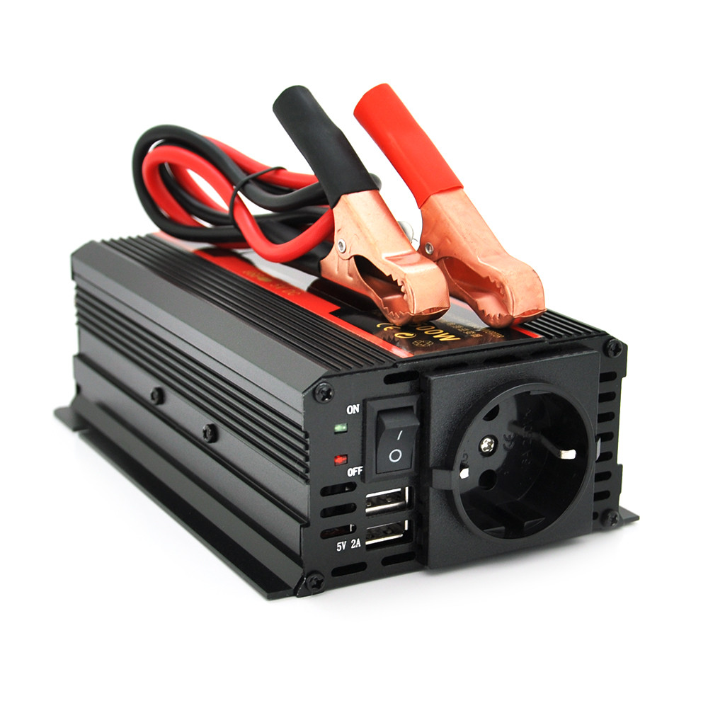 Інвертор напруги CARMAER1500W, 12/220V з апроксимованою синусоїдою, 1Shuko, 2*USB (DC:5V/2A),