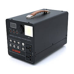 Портативный PowerBank S-500W, 220V/30A, 2*AC/220V+4*DC/12V+6*USB/5V, LED, Q2