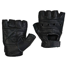 Безпалі шкіряні рукавиці MFH «Deluxe» Black S