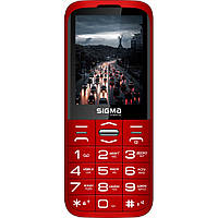 Мобильный телефон (бабушкофон) Sigma mobile Comfort Grace, Red, "бабушкофон", 2 Mini-SIM