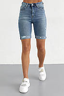 Женские джинсовые шорты с подкатом