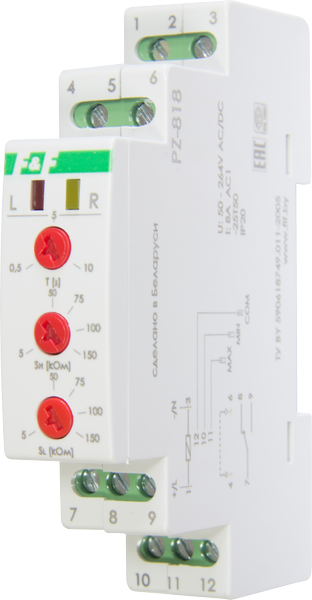 Реле уровня жидкости PZ-818 В без зондов 2-уровневое 8А 1S F&F - фото 1 - id-p321556072