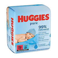 Вологі дитячі серветки Huggies Pure 3*56 шт.