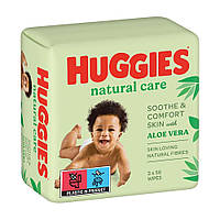 Вологі дитячі серветки Huggies Natural Care 3*56 шт.
