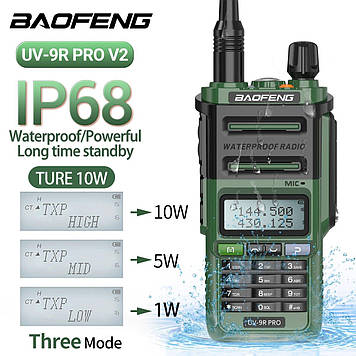 Рацiя Baofeng UV-9R Pro V2 green