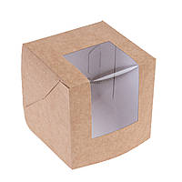 Коробка для паски з вікном 85х85х90 (Ø78), крафт