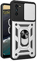 Чехол с защитой камеры 3DGuard Nokia G21 Серебристый
