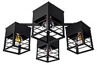 Люстра лофт MSK Electric Urban на четыре плафона черная NL 2310-4 BK