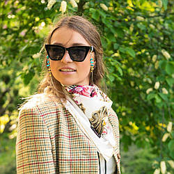 Ланцюжок для окулярів із бірюзою та бурштином "Україна"