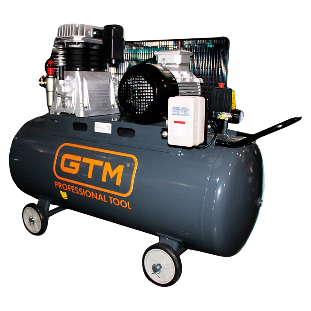 Поршневий повітряний компресор GTM KCH2090-200L 760/600л/хв 4кВт 10бар 380В 2 циліндри