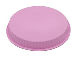 Форма силіконова для випічки пирога і торта кругла рифлена D 23 cm H 2,7 cm