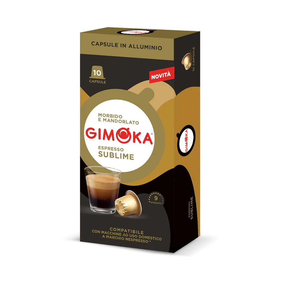 Кава в капсулах Gimoka Nespresso Sublime Aluminum 10 шт Неспресо Джимока алюміній Мигдаль