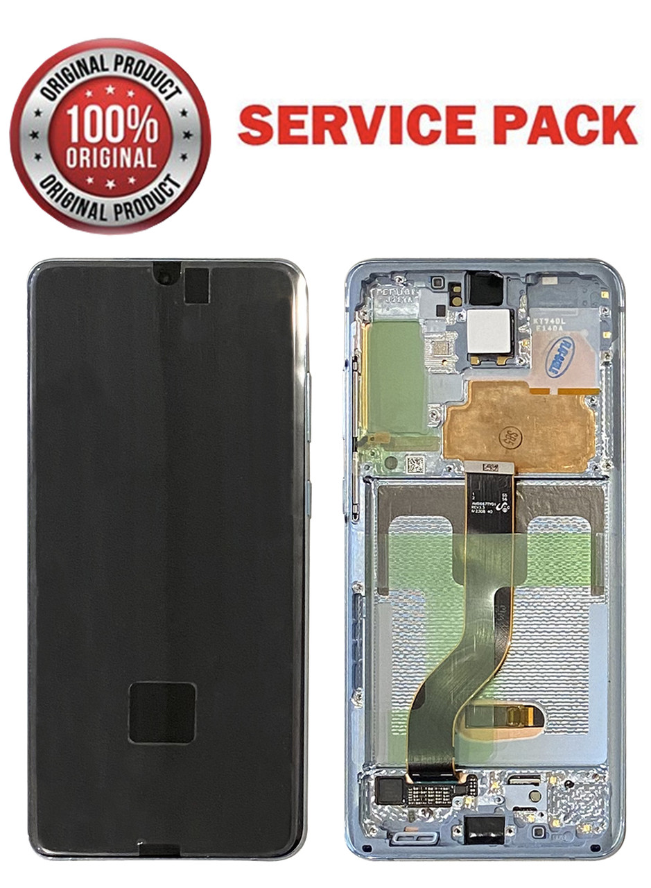 Дисплейний модуль (екран) для Samsung G985/G986 S20 Plus з Синею рамкою Оригінал 100% SERVICE PACK GH82-22134A