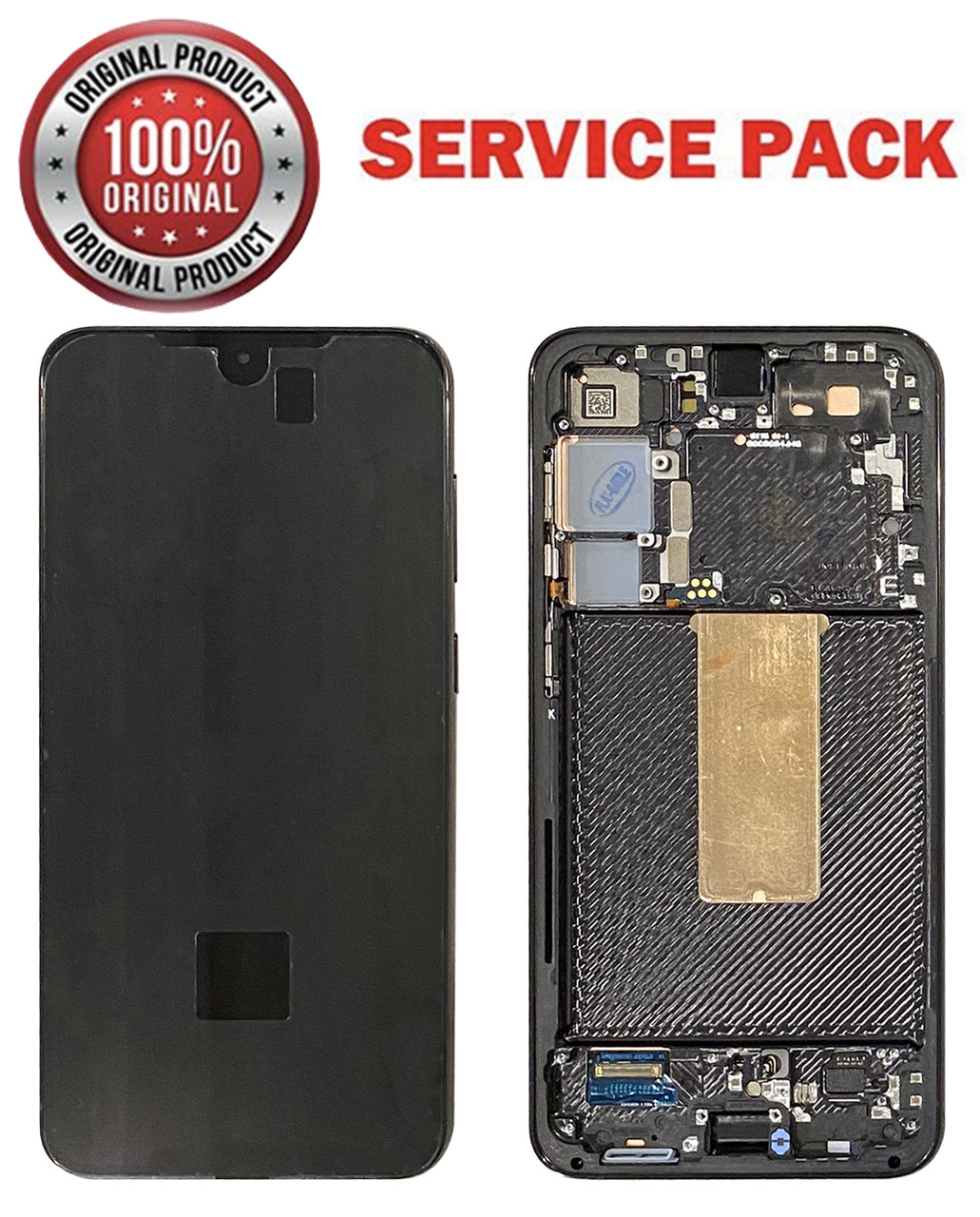 Дисплейний модуль (екран) для Samsung S916 Galaxy S23 Plus 5G Чорний Оригінал У рамці 100% SERVICE PACK
