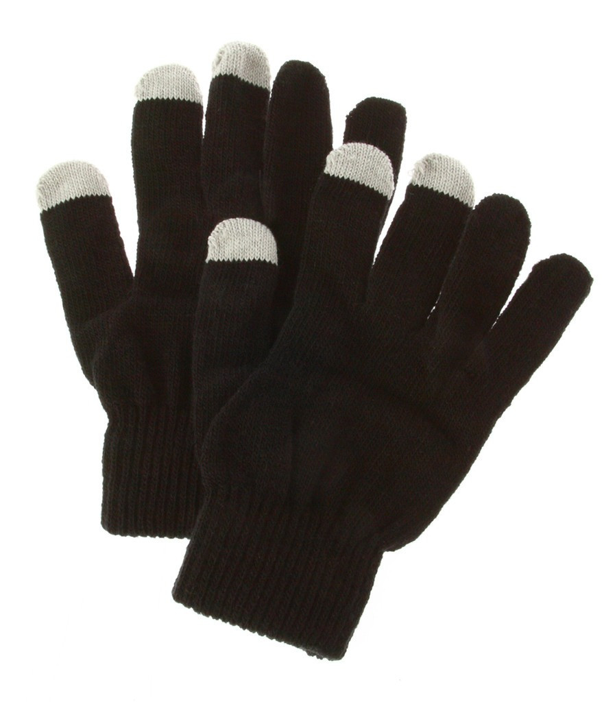 Чорні рукавички для сенсорних екранів у зимову пору