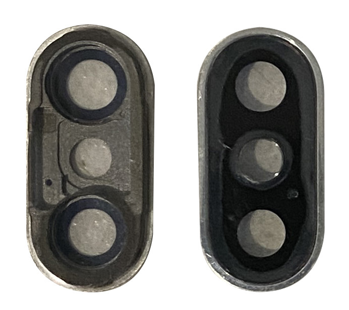 Скло камери для iPhone X Срібне з рамкою, фото 1