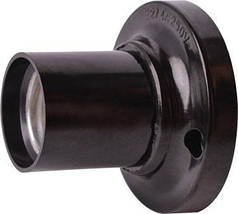 Патрон бакелітовий e.lamp socket wall side.E27.bk.black, настінний Е27, чорний