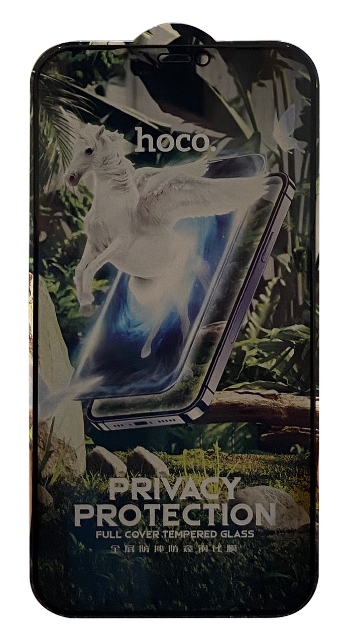 Захисне скло NoName HOCO G11 HD Anti-spy для iPhone 12 Pro MAX Чорне (тех. паковання), фото 1