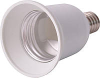 Перехідник e.lamp adapter.Е14/Е27.white, з патрону Е14 на Е27, пластиковий