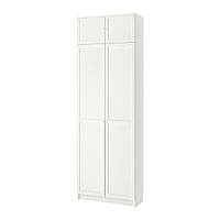 IKEA BILLY/OXBERG (ИКЕА БИЛЛИ/ОКСБЕРГ) Книжкова шафа з розсуненням/дверцятами, білий, 80x30x237 см 294.248.38