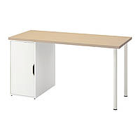 IKEA MALSKYTT/ALEX (ИКЕА МАЛЬСКАЙТ/АЛЕКС) Письмовий стіл, береза/білий, 140x60 см 895.216.76