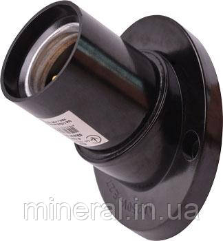 Патрон бакелітовий e.lamp socket wall skew side.E27.bk.black, настінний, Е27, зміщений, чорний, фото 1