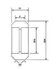 Ролик для роликової каретки профілю серії 20 V-Slot D=24 mm (чорний), фото 5