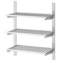 IKEA Навісна система KUNGSFORS (ИКЕА КУНГСФОРС) Планка для підвішування з полицями, нержаіюча сталь сталь 593.083.33