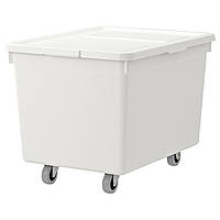 IKEA Ящик на колесах SOCKERBIT (ИКЕА СОККЕРБИТ) Ящик на коліщатах з кришкою, білий 092.075.72