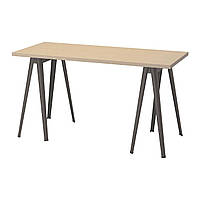 IKEA MÅLSKYTT (ИКЕА MÅLSKYTT) Письмовий стіл, береза/темно-сірий, 140 x 60 см 494.177.85