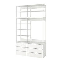 IKEA шафа PLATSA (ИКЕА ПЛАТСА) Шафа з 6 шухлядами, білий, Fonnes білий, 140x42x241 см 293.243.20