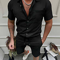 Чоловічий літній спортивний костюм сорочка + шорти з котону, 46-56 розміри, фото 2