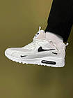 Чоловічі кросівки Nike Air Max 90 White в сітку Найк Аїр Макс 90 білі весняні літні осінні, фото 5