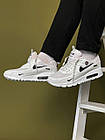 Чоловічі кросівки Nike Air Max 90 White в сітку Найк Аїр Макс 90 білі весняні літні осінні, фото 6