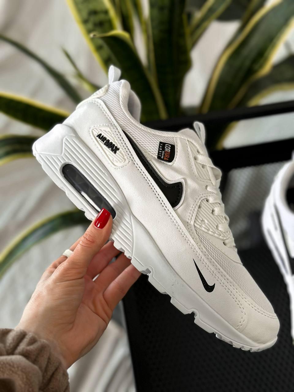 Чоловічі кросівки Nike Air Max 90 White в сітку Найк Аїр Макс 90 білі весняні літні осінні