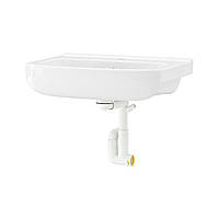 IKEA BJÖRKÅN (ИКЕА БЬЁРКОН) Умивальник з сифоном, білий, 54 x 40 см 094.249.81