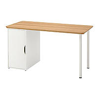 IKEA ANFALLARE/ALEX (ИКЕА АНФАЛЛАРЕ/АЛЕКС) Письмовий стіл, бамбук/білий, 140x65 см 595.216.68