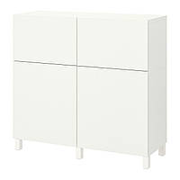 IKEA BESTA (ИКЕА БЕСТА) Комбінація для зберігання з дверцятами/ящиками, білий/Lappviken/Stubbarp білий, 494.808.09