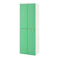 IKEA SMASTAD/PLATSA (ИКЕА СМАСТАД/ПЛАЦА) Гардероб, біло-зелений/з 2 штангами, 60x42x181 см 294.263.52