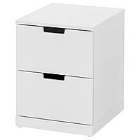 IKEA Комод NORDLI (ИКЕА НОРДЛИ) Комод, 2 ящики, білий 092.398.27