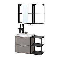 IKEA ENHET/TVALLEN (ИКЕА ЭНХЕТ/ТВАЛЛЕН) Меблі для ванної кімнати, набір з 15 шт. 394.799.91