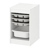 IKEA TROFAST (ИКЕА ТРОФАСТ) Kmb для ящика/підносів, білий сірий/білий, 34x44x56 см 994.804.49