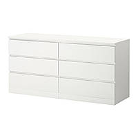 IKEA MALM (ИКЕА МАЛЬМ) Комод, 6 ящиків, білий, 160x78 см 604.035.84