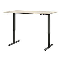 IKEA TROTTEN (ИКЕА ТРОТТЕН) Робочий стіл з регульованою висотою, бежевий/антрацит, 160 x 80 см 194.295.96