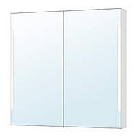 IKEA Шафа з дзеркалом STORJORM (ИКЕА STORJORM) Sz lus 2drz/вбудована ośw, білий 202.481.18