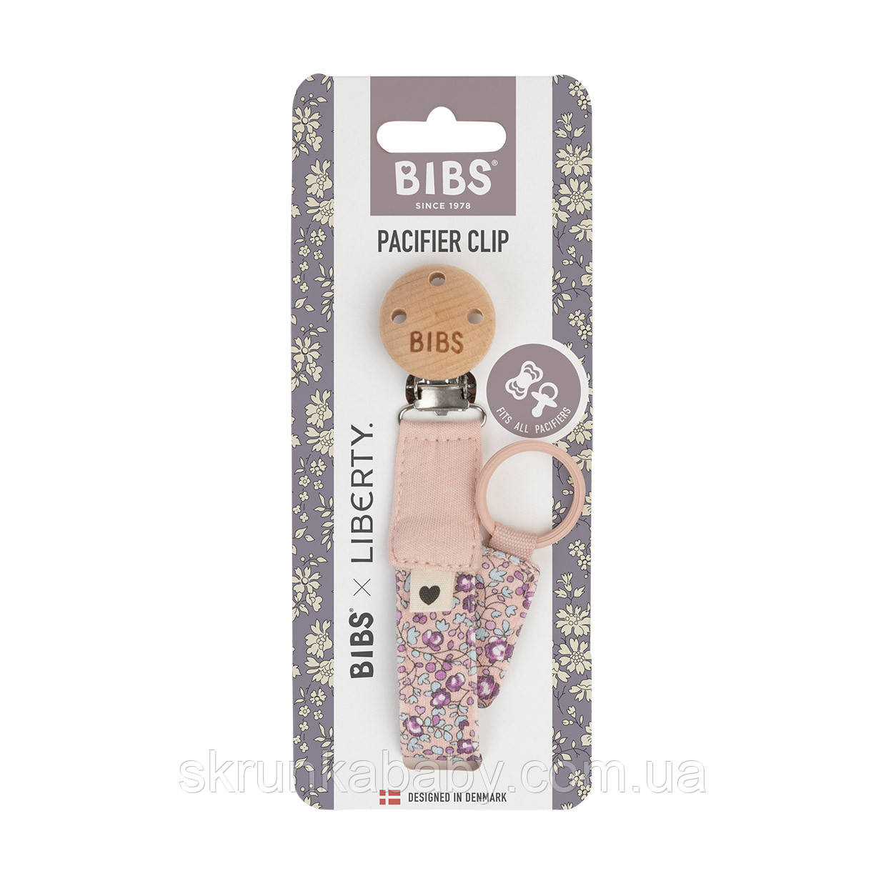 Тримач для пустушки BIBS Liberty Pacifier Clip Eloise Blush