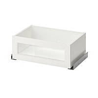 IKEA KOMPLEMENT (ИКЕА КОМПЛИМЕНТ) Ящик фронт дверна коробка зі склом, білий, 50x35 см 204.470.14