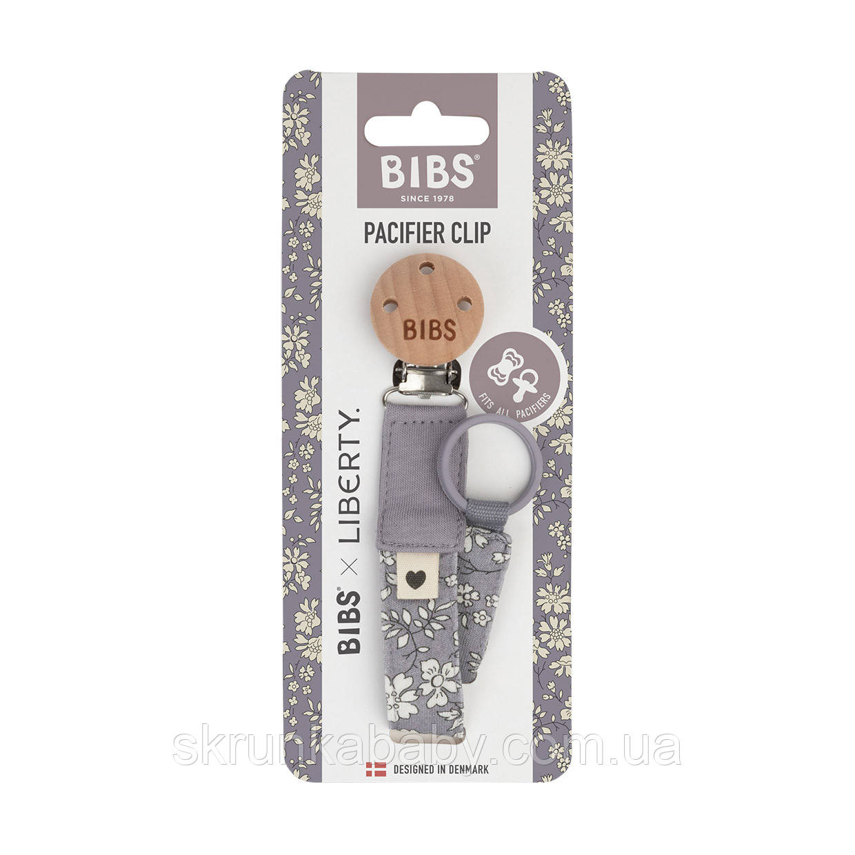 Тримач для пустушки BIBS Liberty Pacifier Clip Eloise Blush, фото 1