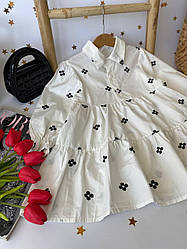 Стильна літня сукня у квіти для дівчинки Чорно-біла 9089 61, A.A.W, Белый, Девочка, Лето, 5 лет