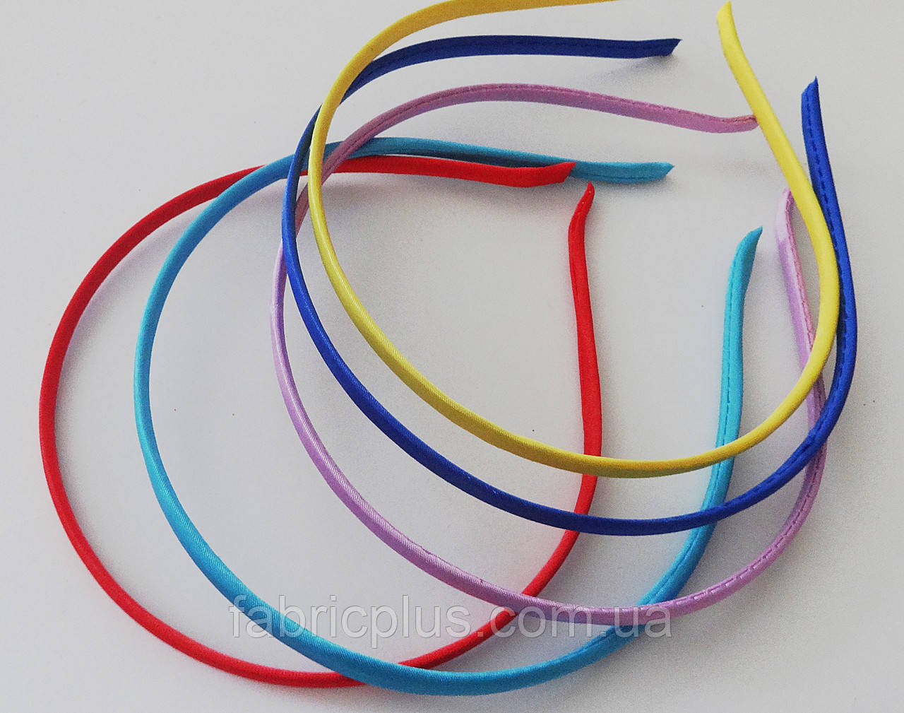 Обруч для волосся обмотаний атласною стрічкою (ширина 5 мм.) колір мікс, фото 1